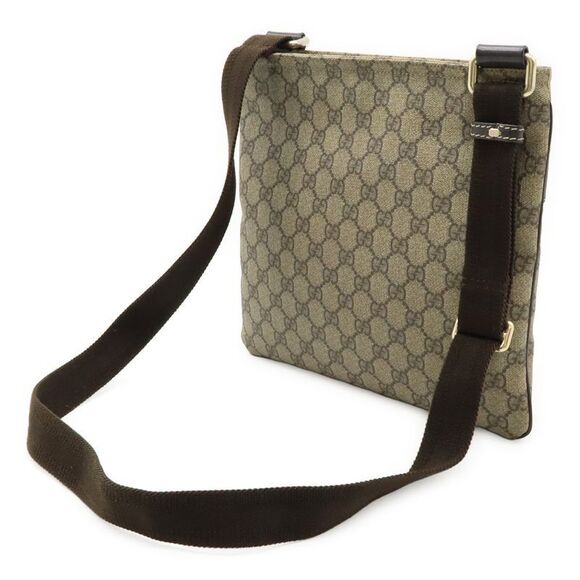 Gucci GG Supreme GG Plus Shoulder Bag Crossbody Depth None Khaki Beige Dark - Picture 2 of 9